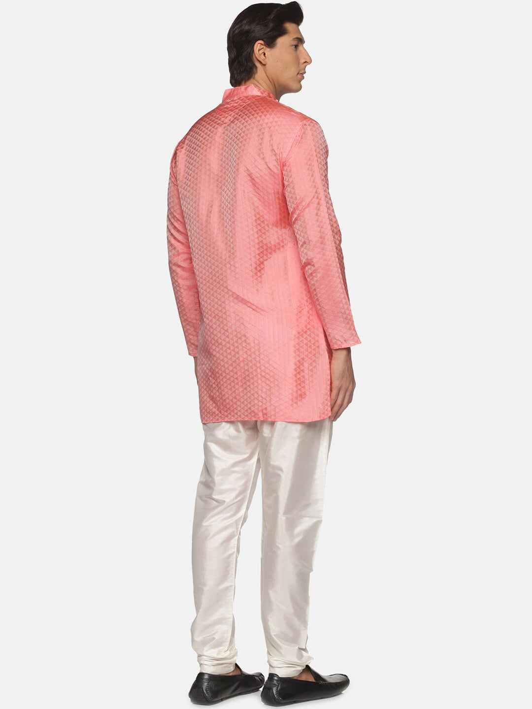 Sethukrishna Men Peach-Coloured Kurta with Pyjamas
