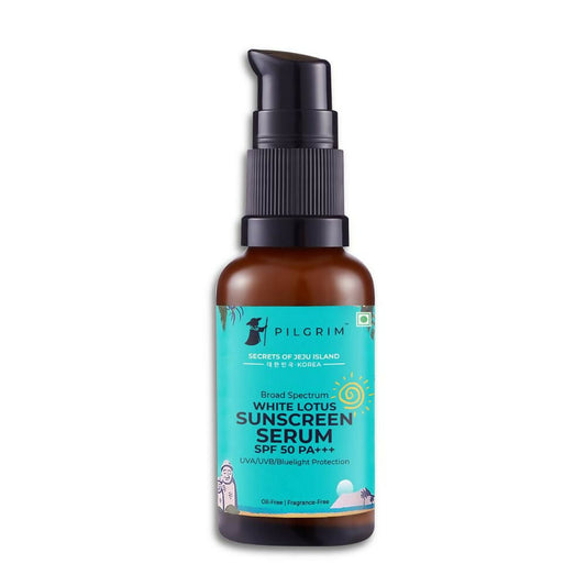Pilgrim White Lotus Sunscreen Serum SPF 50 PA+++ - Grab2buy