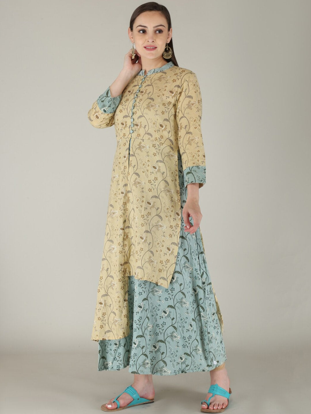 HERE&NOW Women Floral Printed Cotton Kurta