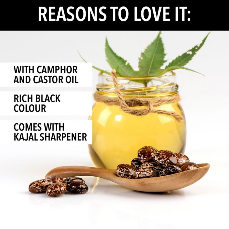 Blue Heaven Get Bold Pencil Kajal With Free Sharperner Or Comphor & Castor Oil - Black  Grab2Buy Blue Heaven Grab2Buy