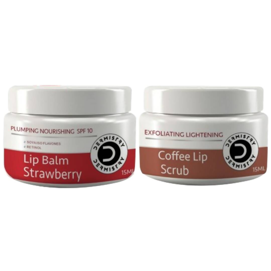 Dermistry Nourishing Lip Balm Strawberry & Coffee Lip Scrub 