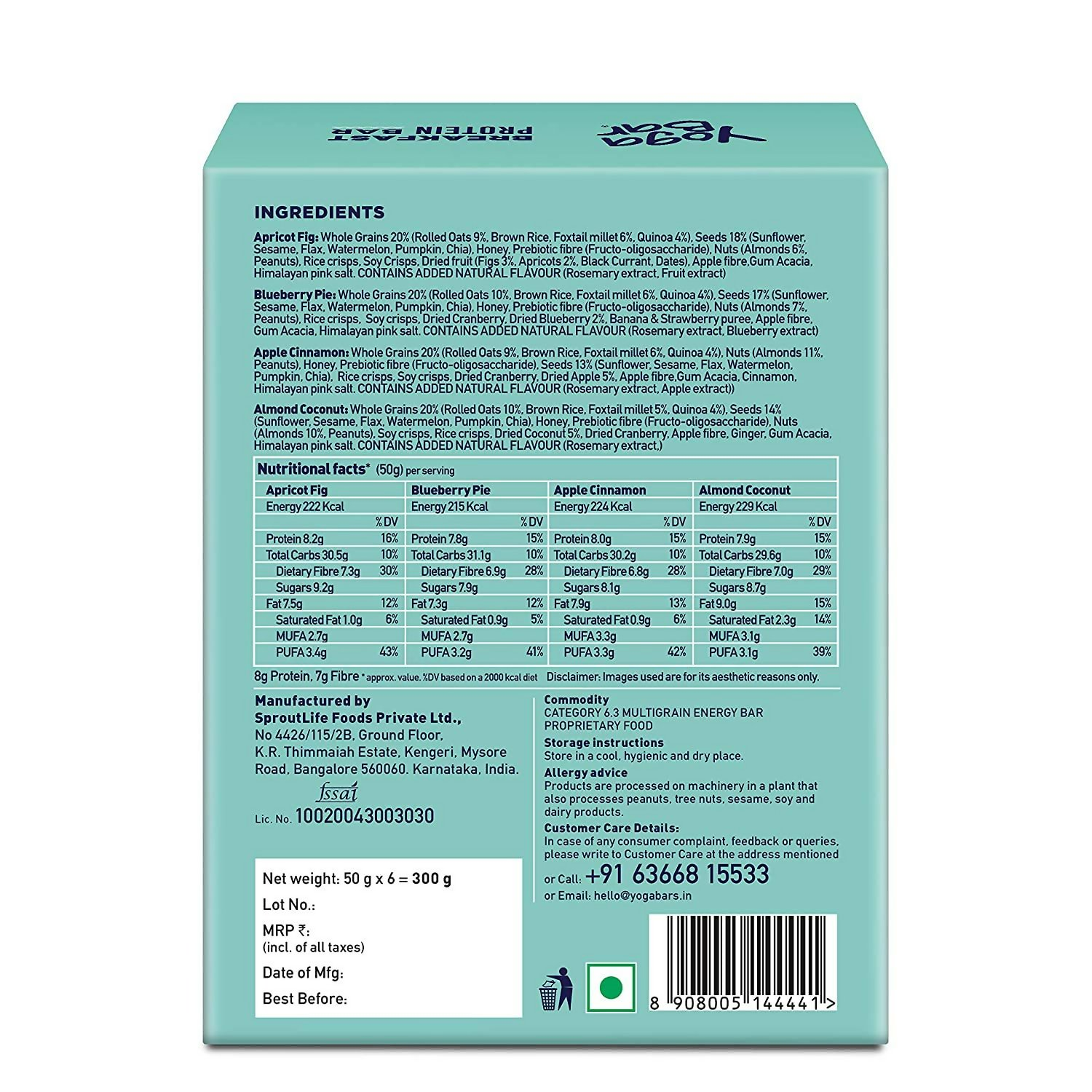 Yoga Bar Breakfast Protein Variety Box - Dark Chocolate Flavour Premium Super Oats Combo Pack  Grab2Buy Yoga Bar Grab2Buy
