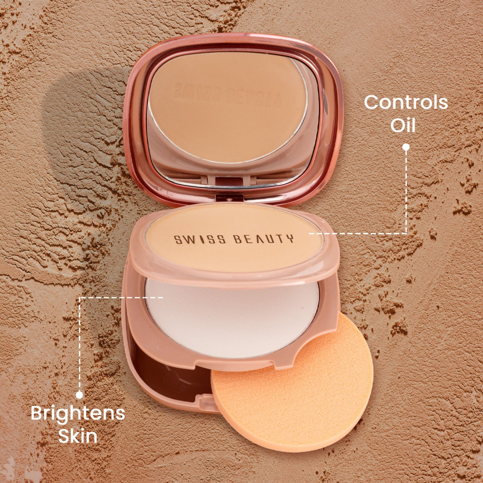Swiss Beauty Matte & Set Duo Lightweight Compact Powder - 01 Ivory and Translucent