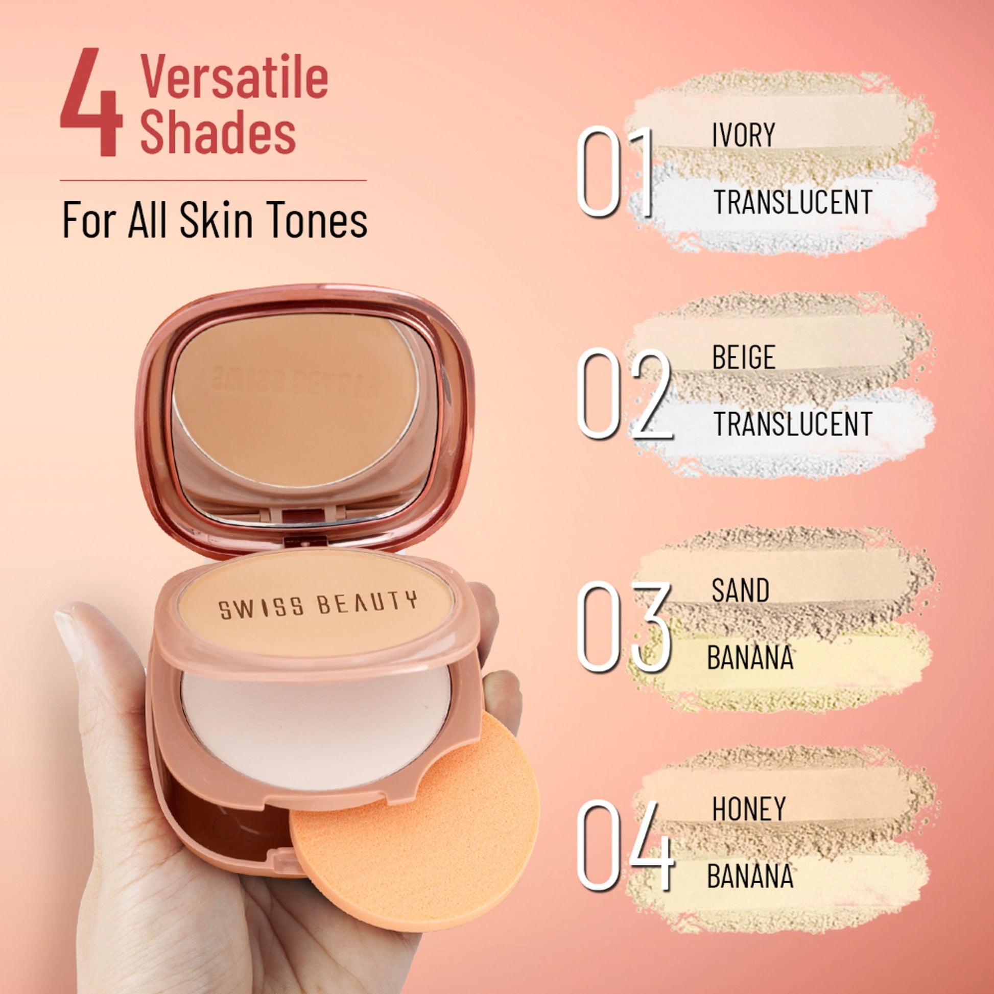 Swiss Beauty Matte & Set Duo Lightweight Compact Powder - 04 Honey and Banana