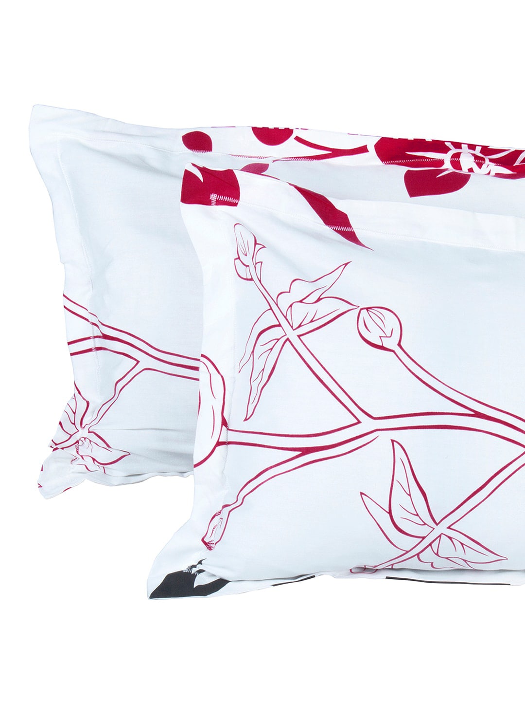 Story@home White & Pink Floral King Bedsheet with 2 Pillow Covers 