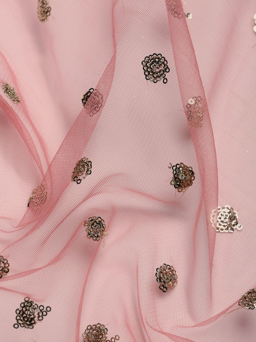 kasee Floral Embroidered Sequinned Net Saree