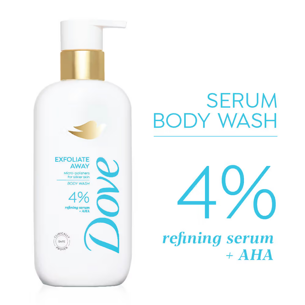 Dove Glow Recharge Exfoliating & Exfoliate Away Serum Body Wash Combo