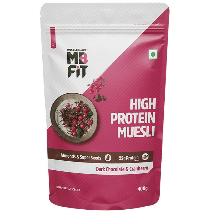 MuscleBlaze Fit High Protein Muesli - Dark Chocolate & Cranberry - Grab2buy