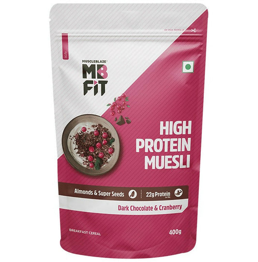 MuscleBlaze Fit High Protein Muesli - Dark Chocolate & Cranberry - Grab2buy