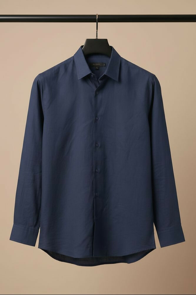Horizon — Blue Cotton Shirt by Hilo Design