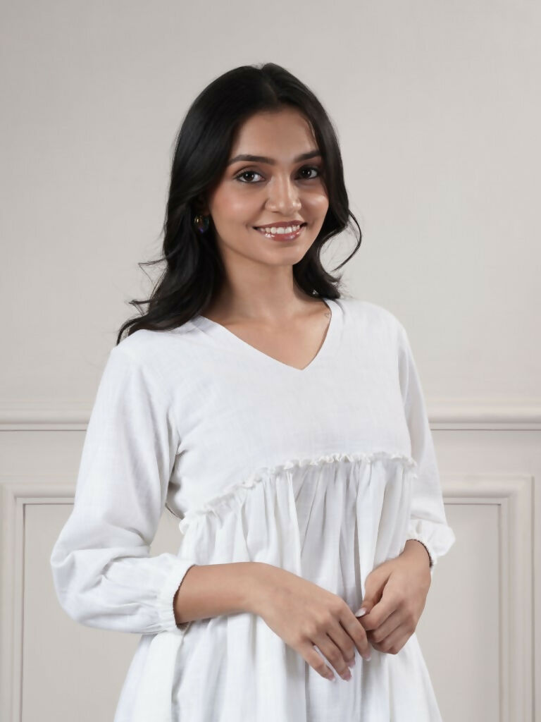 Joban Fashion Women's White Short Dress