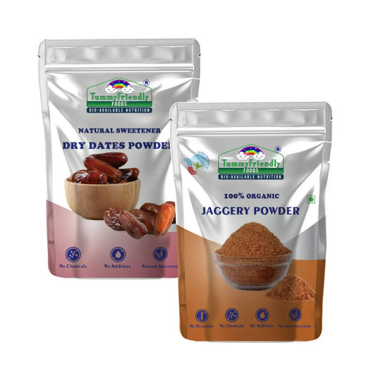 TummyFriendly Foods Natural Sweeteners Premium Dates, Organic Jaggery Powder Combo - Grab2buy
