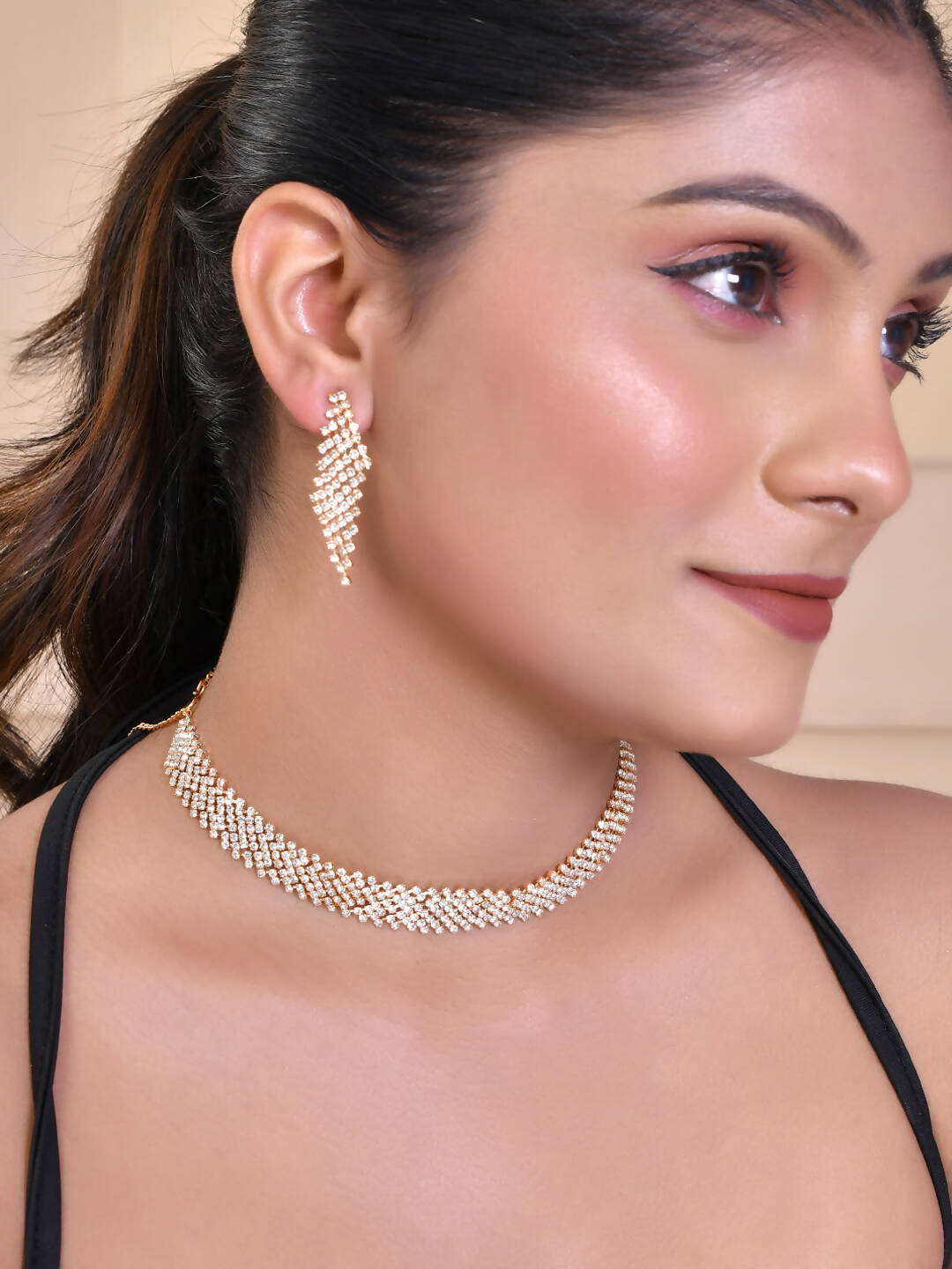VOJ Women Gold Color stainless steel Jewellery Set  Grab2Buy VOJ Grab2Buy