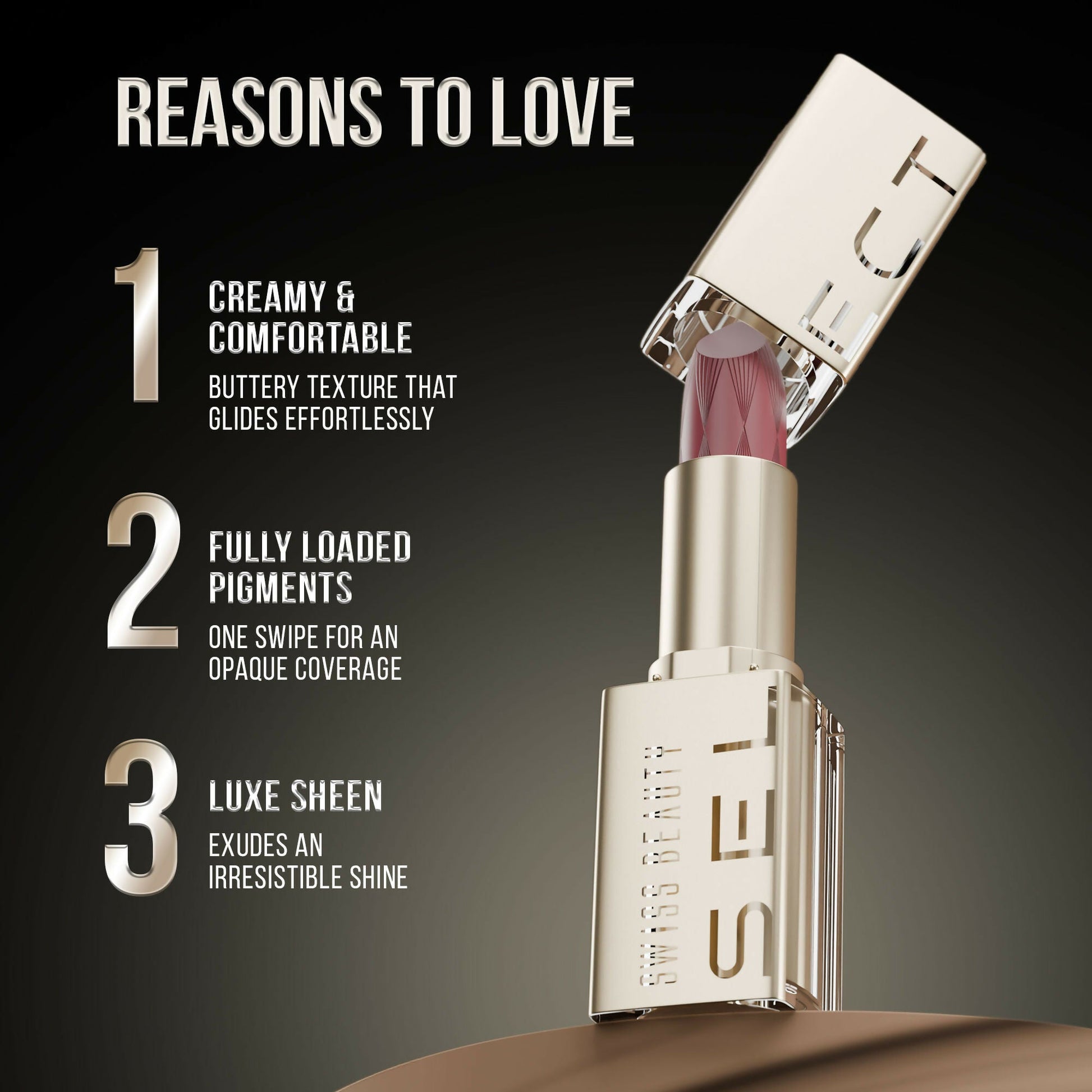 Swiss Beauty Select Creme Touch Hydrating Lipstick - 1 Polite Pink 