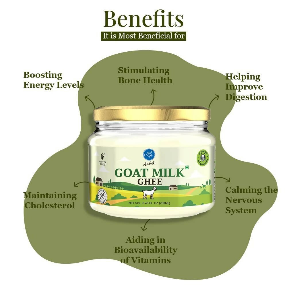 Aadvik A2 Goat Milk Ghee with Ayurvedic Benefits | 100% Pure & Natural Goat Milk Ghee | From Grass Fed Goat A2 Milk 