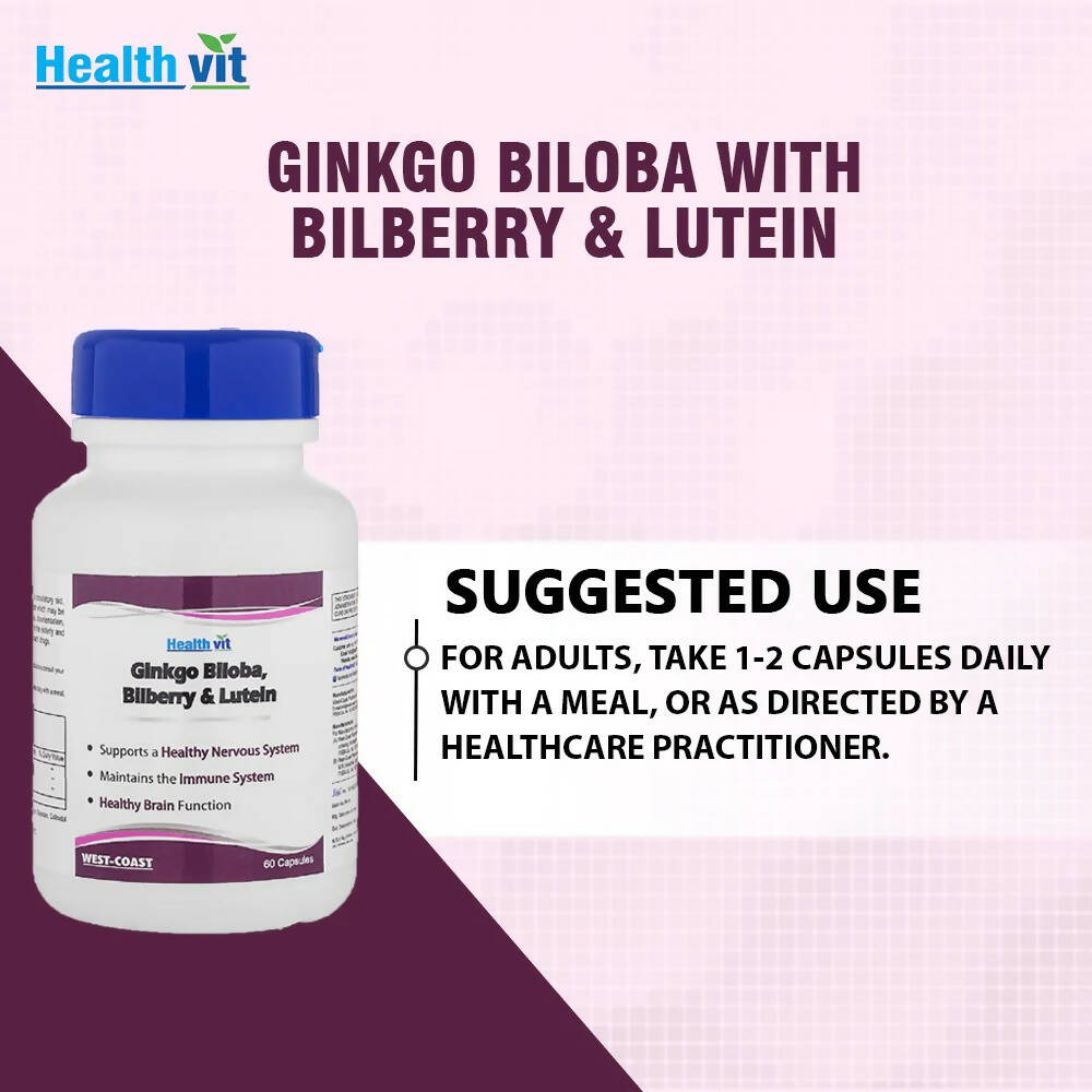 Healthvit Ginkgo Biloba Billberry And Lutein Capsules - Grab2buy