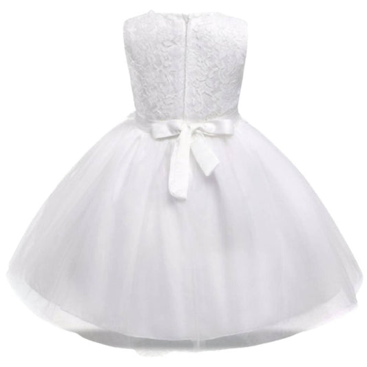 Asmaani Baby Girl's White Colour Satin A-Line Maxi Full Length Dress (AS-DRESS_22091) - Grab2buy