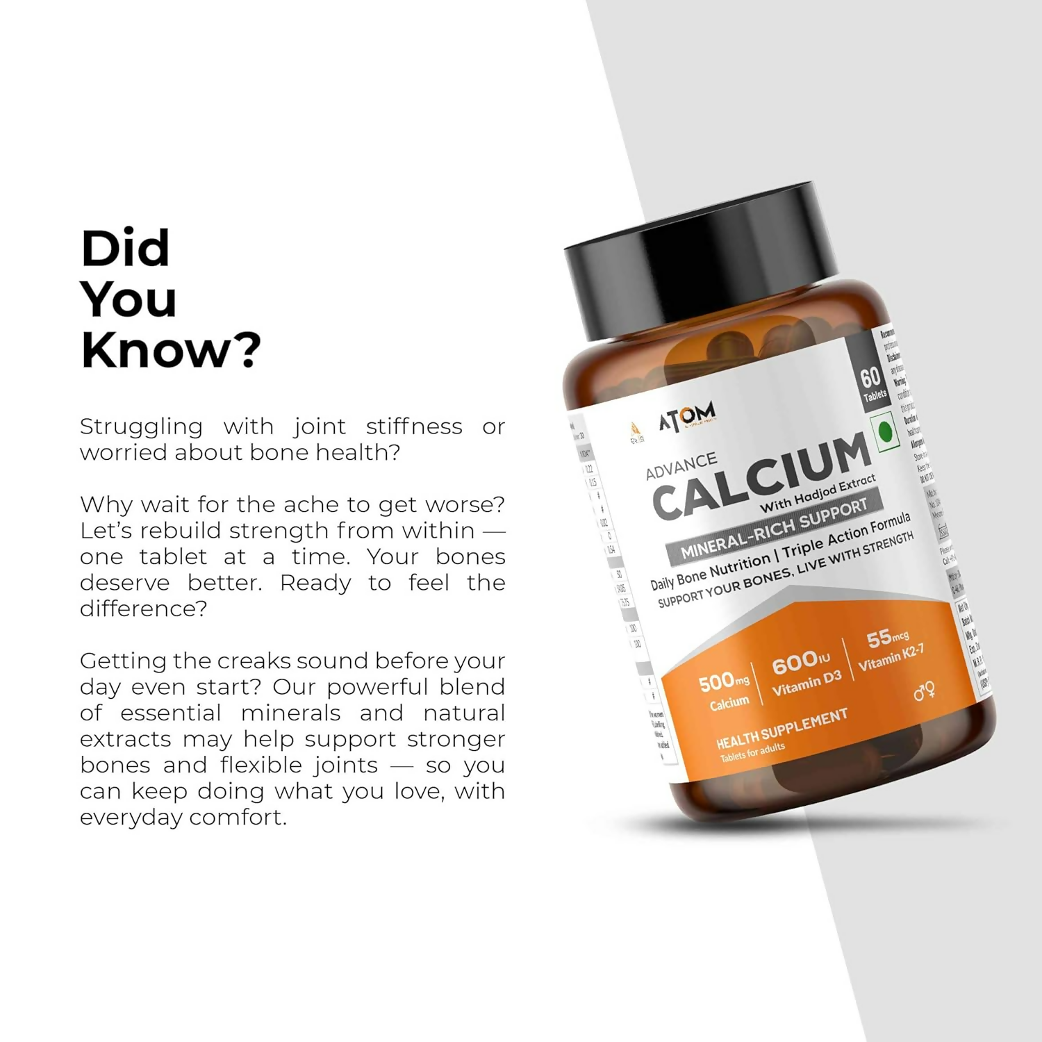 As-It-Is Atom Advance Calcium With Hadjod Ext Veg Tablets 