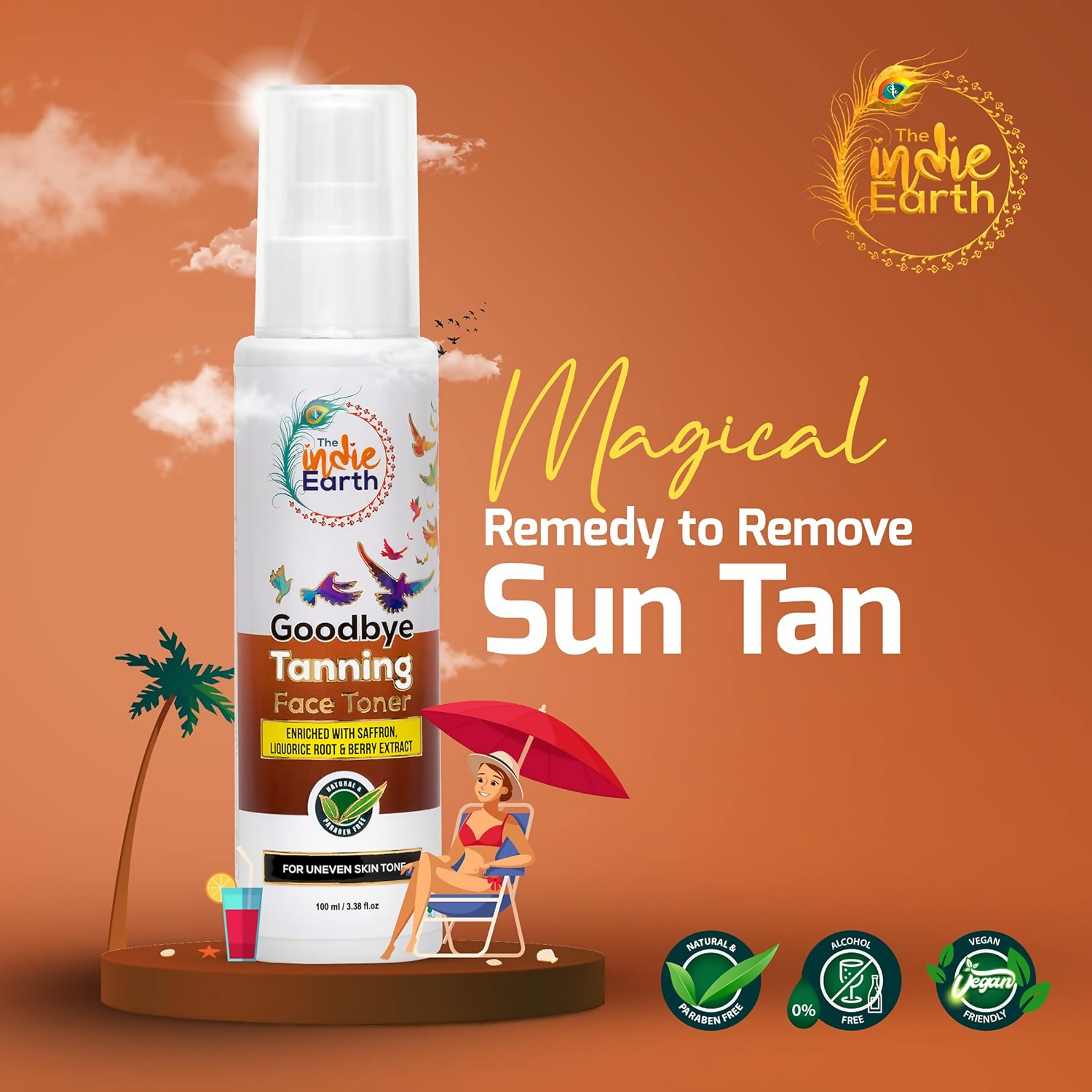 The Indie Earth Goodbye Tanning (Skin Brightening) Face Toner  Grab2Buy The Indie Earth Grab2Buy