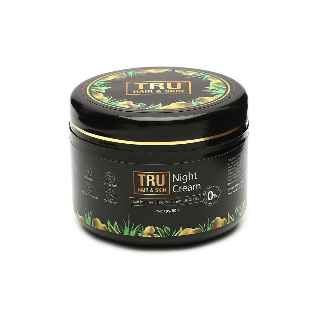 Tru Hair & Skin Night Cream With Green Tea, Niacinamide & Olive  Grab2Buy Tru Hair & Skin Grab2Buy