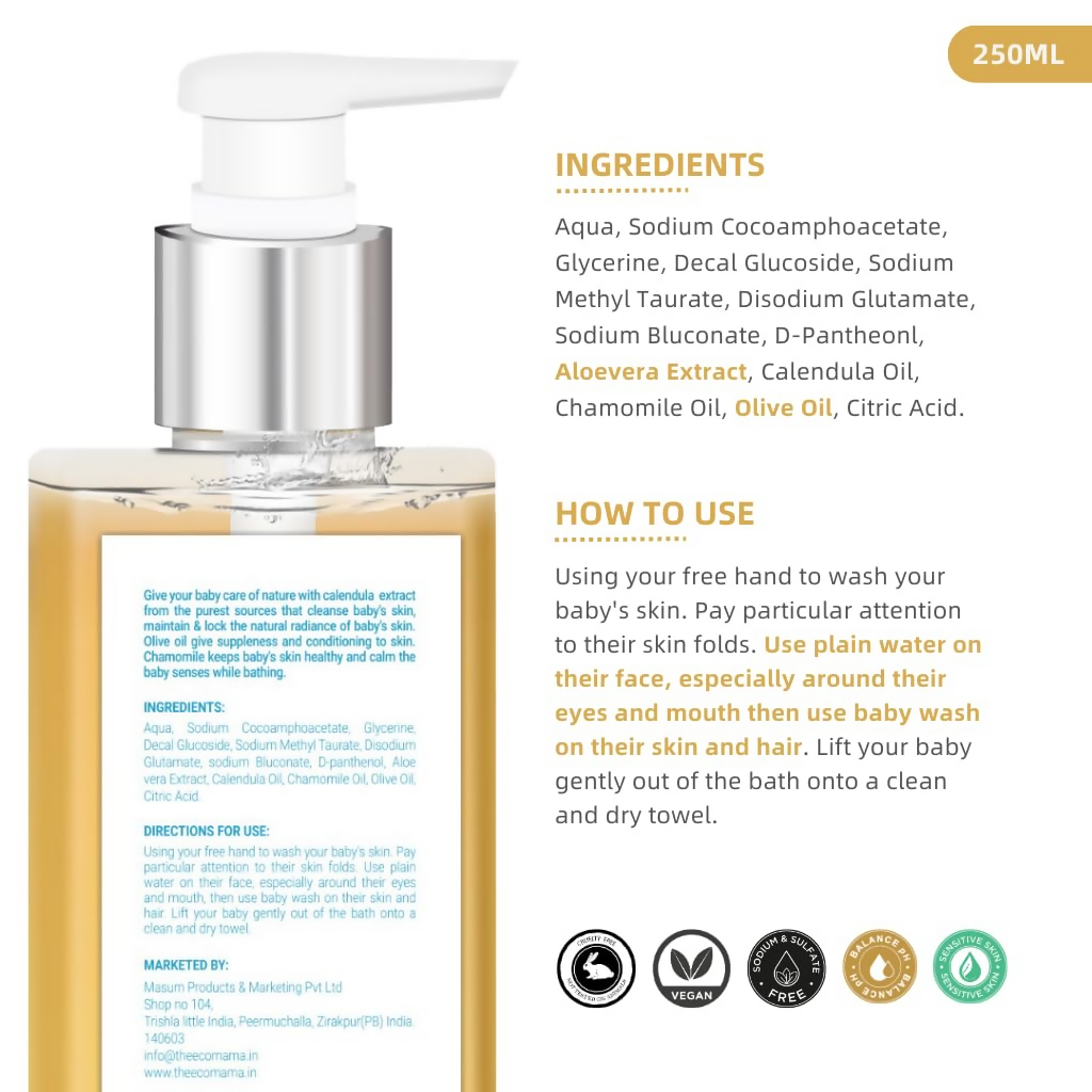 The Eco Mama Baby Body Wash With Aloe Vera Extract, Calendula & Olive Oil  Grab2Buy The Eco Mama Grab2Buy