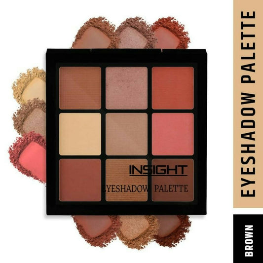 Insight Cosmetics 9 Color Eyeshadow Pallate - Brown - Grab2buy
