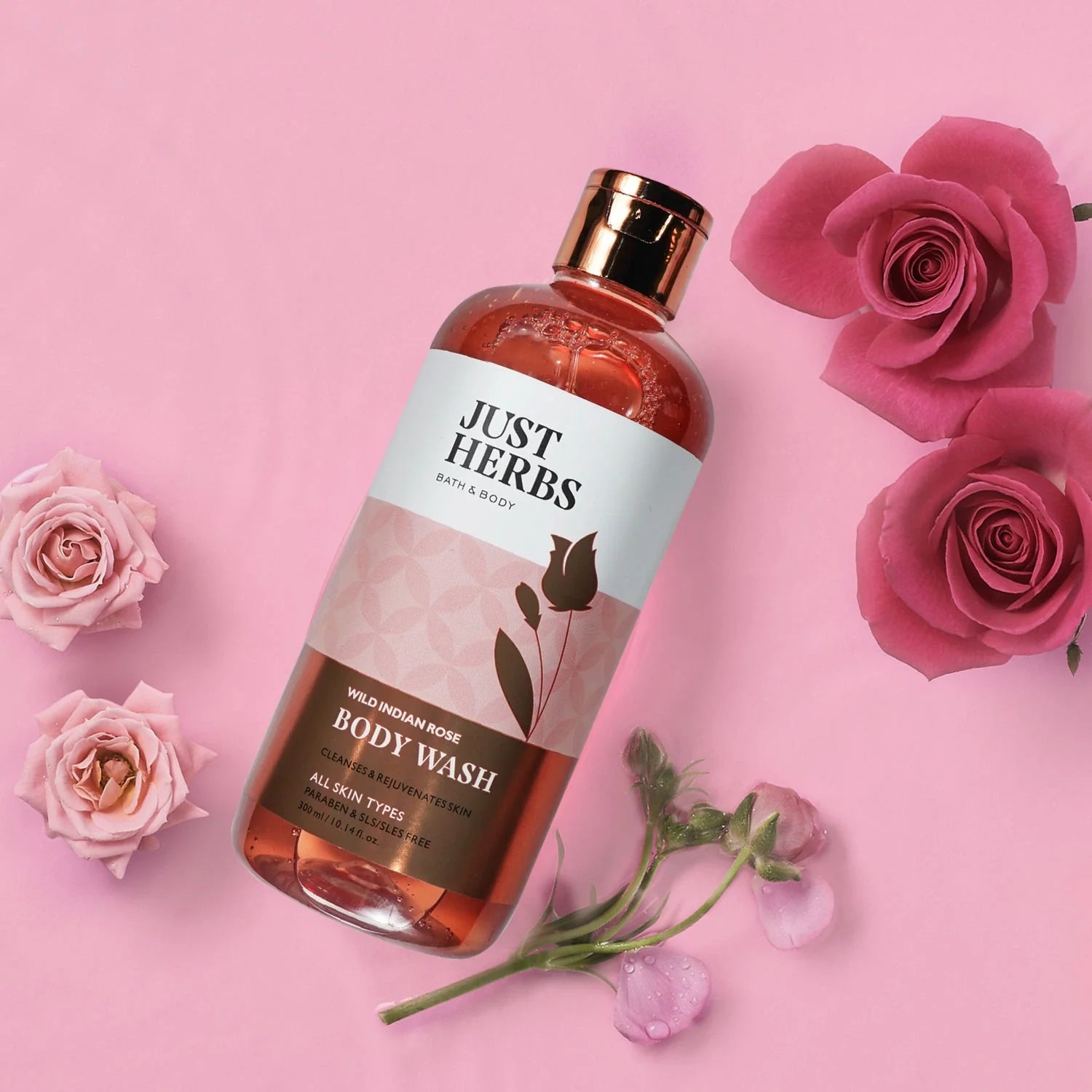 Shatpatri Wild Indian Rose - Gentle Body Wash 300ml 