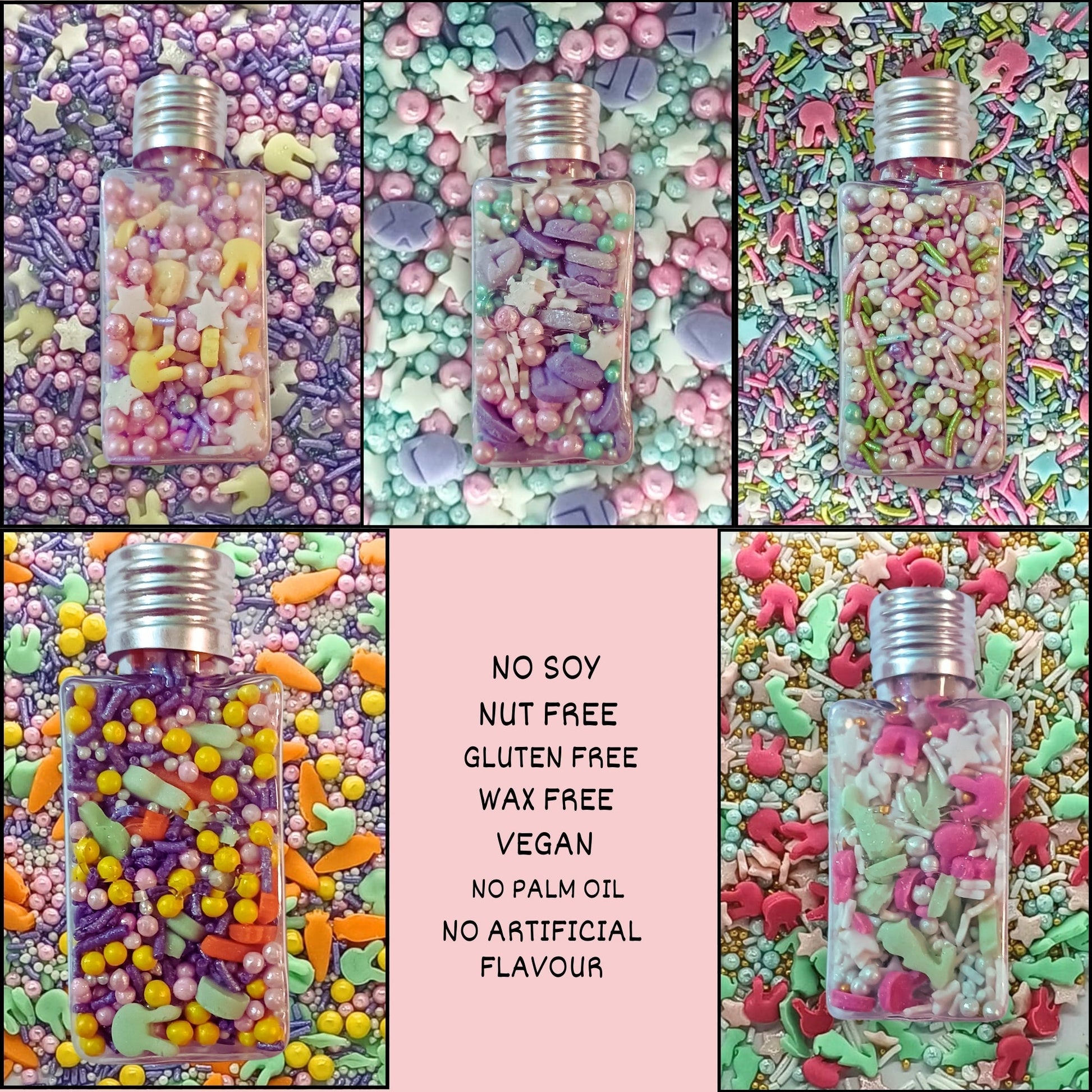 Confect Edible Sprinkles | Mix Red, Pink, Green & Yellow Pearls Pack of 5 (EAST 1) - 100Gms