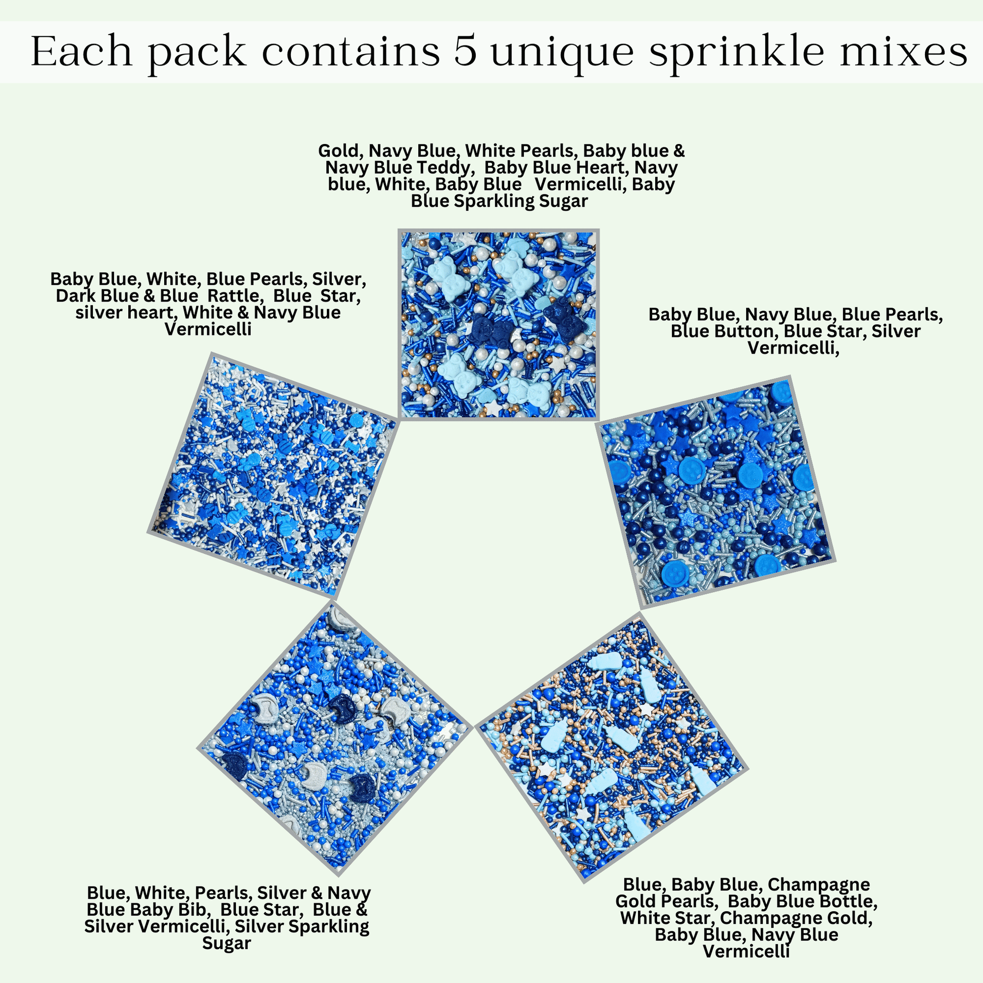 Confect Boys Baby Shower Sprinkles | Edible Sprinkles Assorted