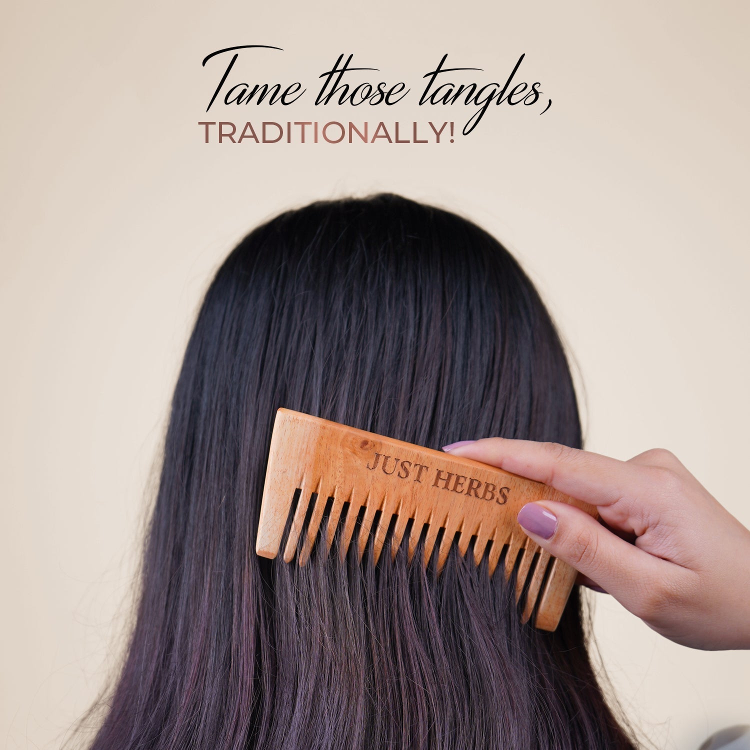 Handmade Wide-Tooth Neem Comb 