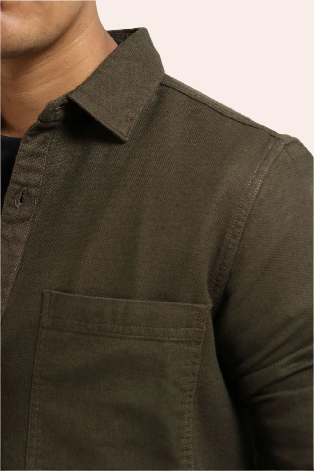 Xkind Olive Green Regular Fit Shacket  Grab2Buy Xkind Grab2Buy