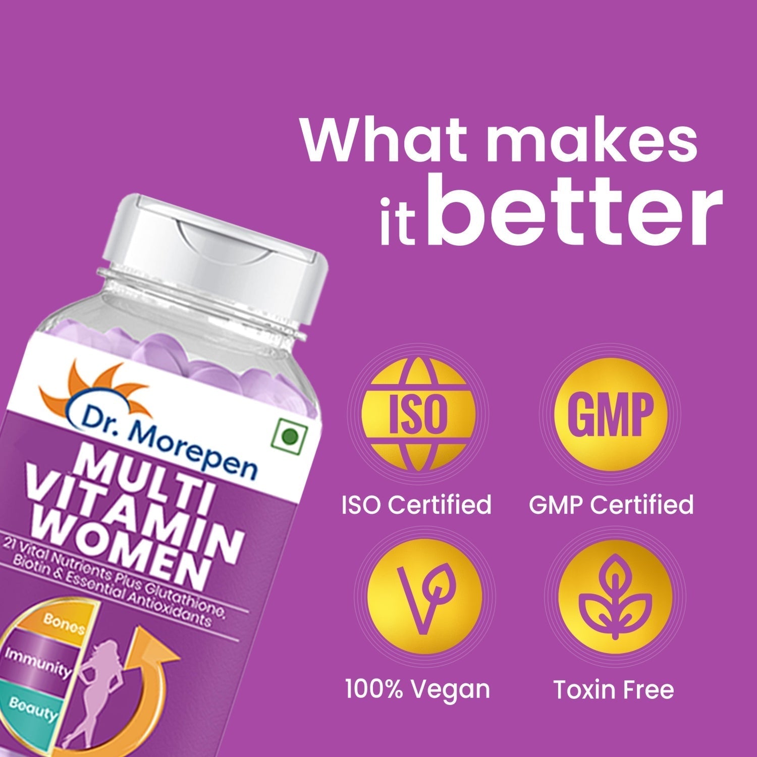 Dr Morpen Iron & Zinc + Multivitamin Women Tablets Combo 