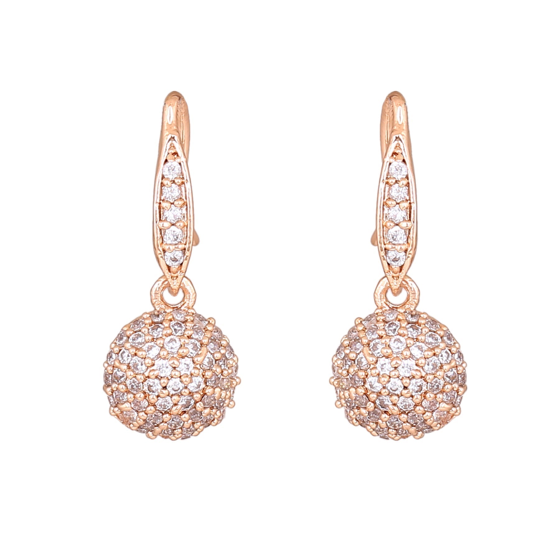 Estele Rose Gold-Polished CZ Beautiful Round Designer Mangalsutra Necklace Set with White Austrian Crystals for Women - Swadesiicart