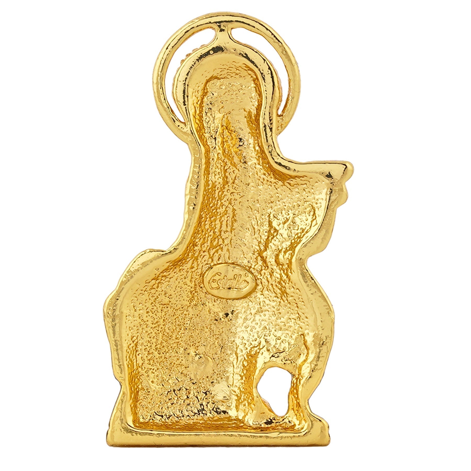 Estele Gold-Polished God of love Sri Krishna Idol with Kamdhenu for Home/Car decor 