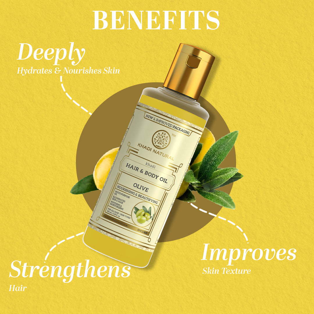 Khadi Natural Olive Oil for Hair & Body - 100ml 