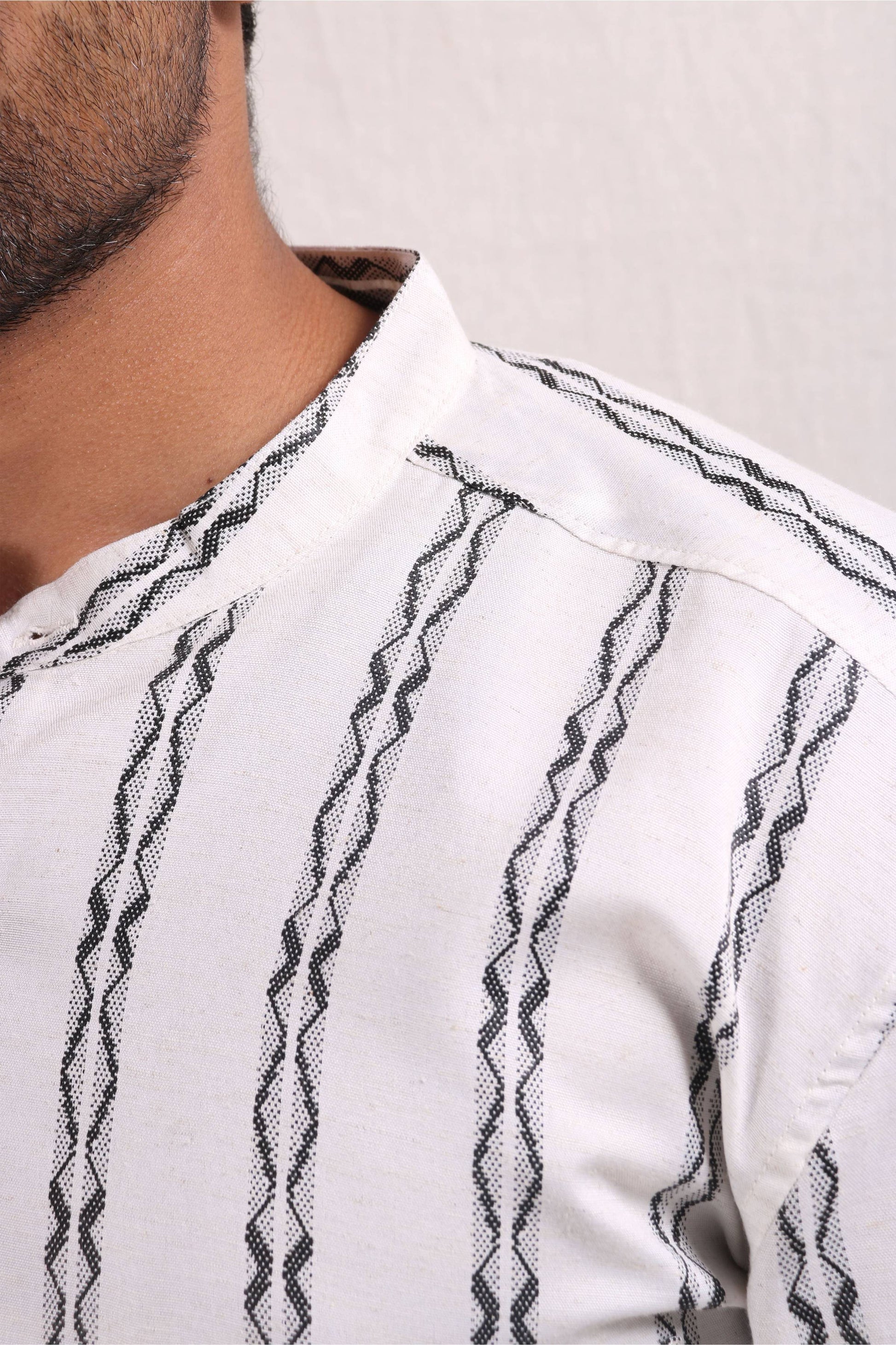 Xkind White Stripes Regular Fit Shirt 