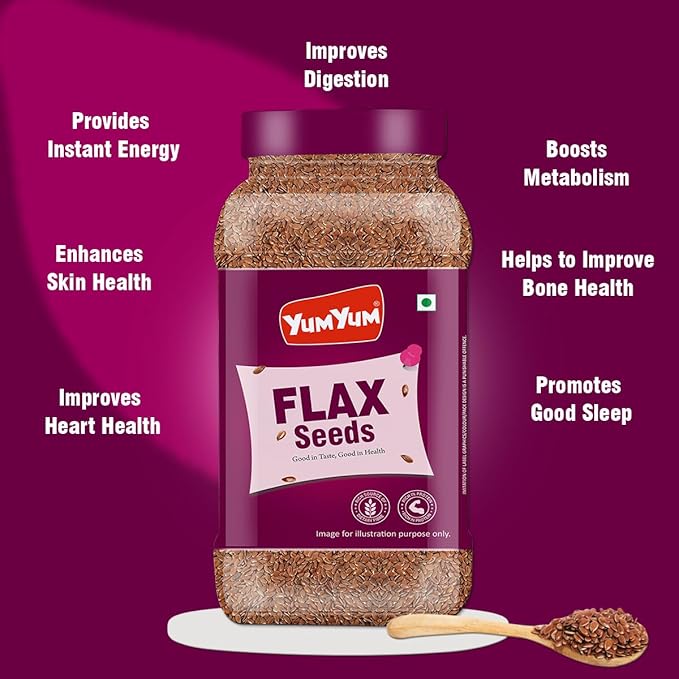 Yum Yum Roasted & Salted Flax Seeds Jar  Grab2Buy Yum Yum Grab2Buy
