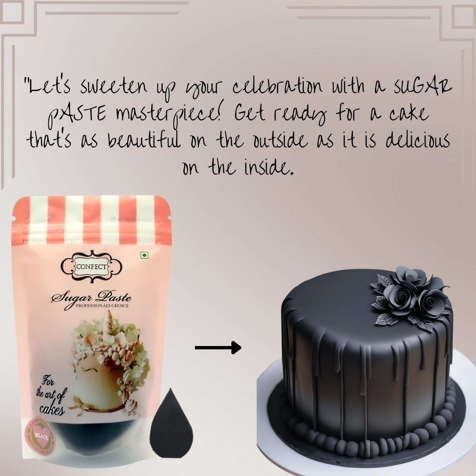 Confect Black Fondant | Edible Sugarpaste