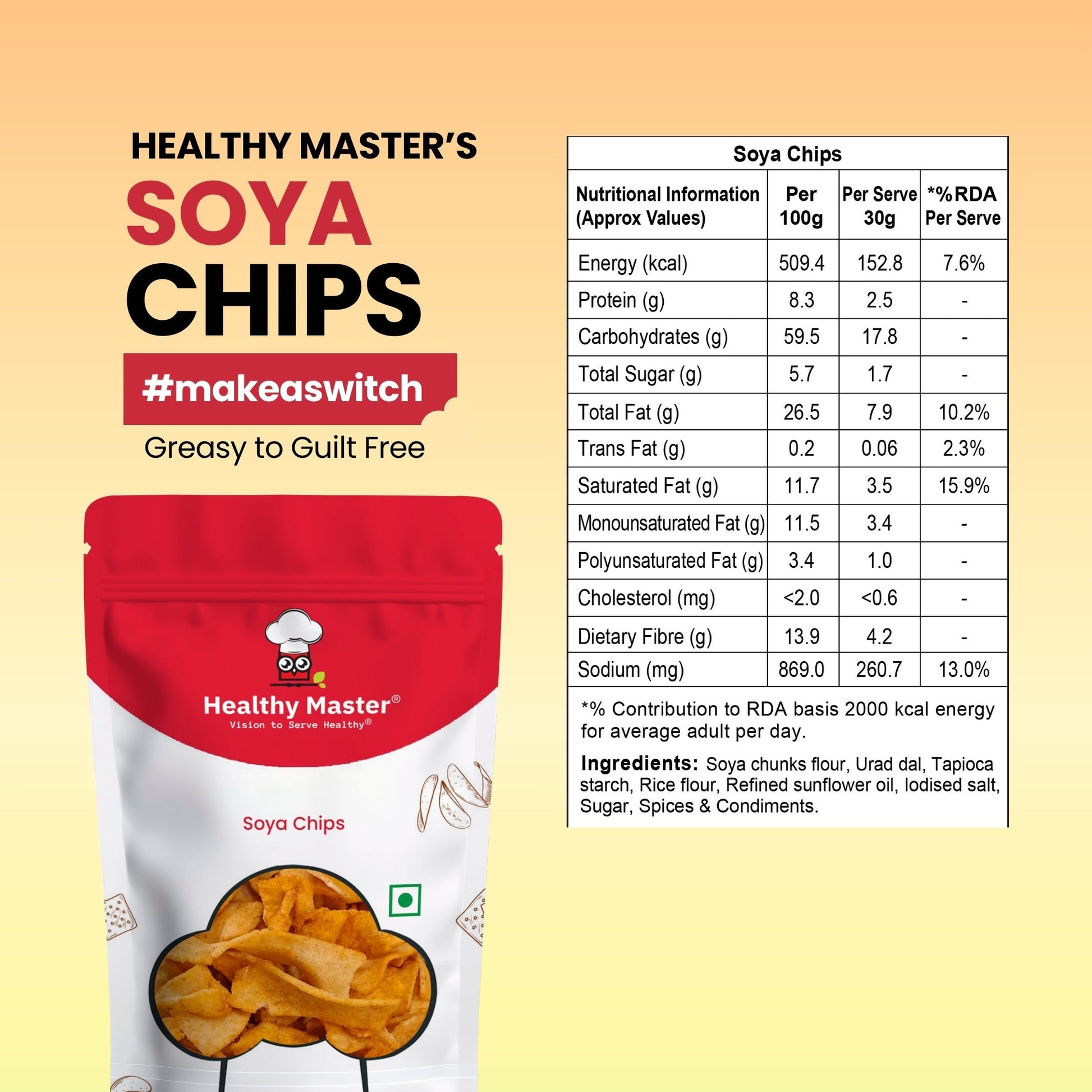 Healthy Master Light & Crispy Soya Chips Healthy Masters