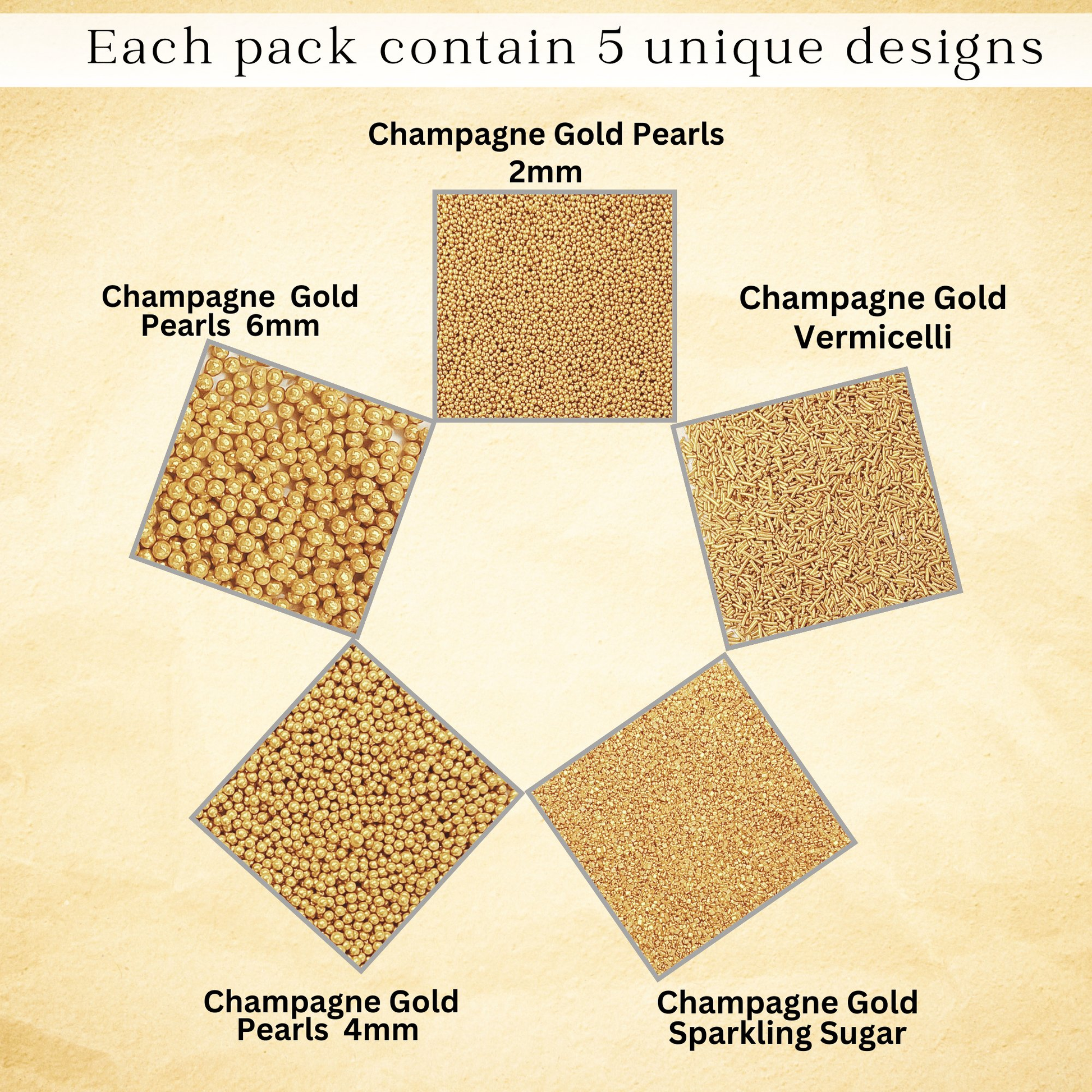 Confect Sprinkles for Cakes & Cupcakes Decoration | USP-17(CH Gold)