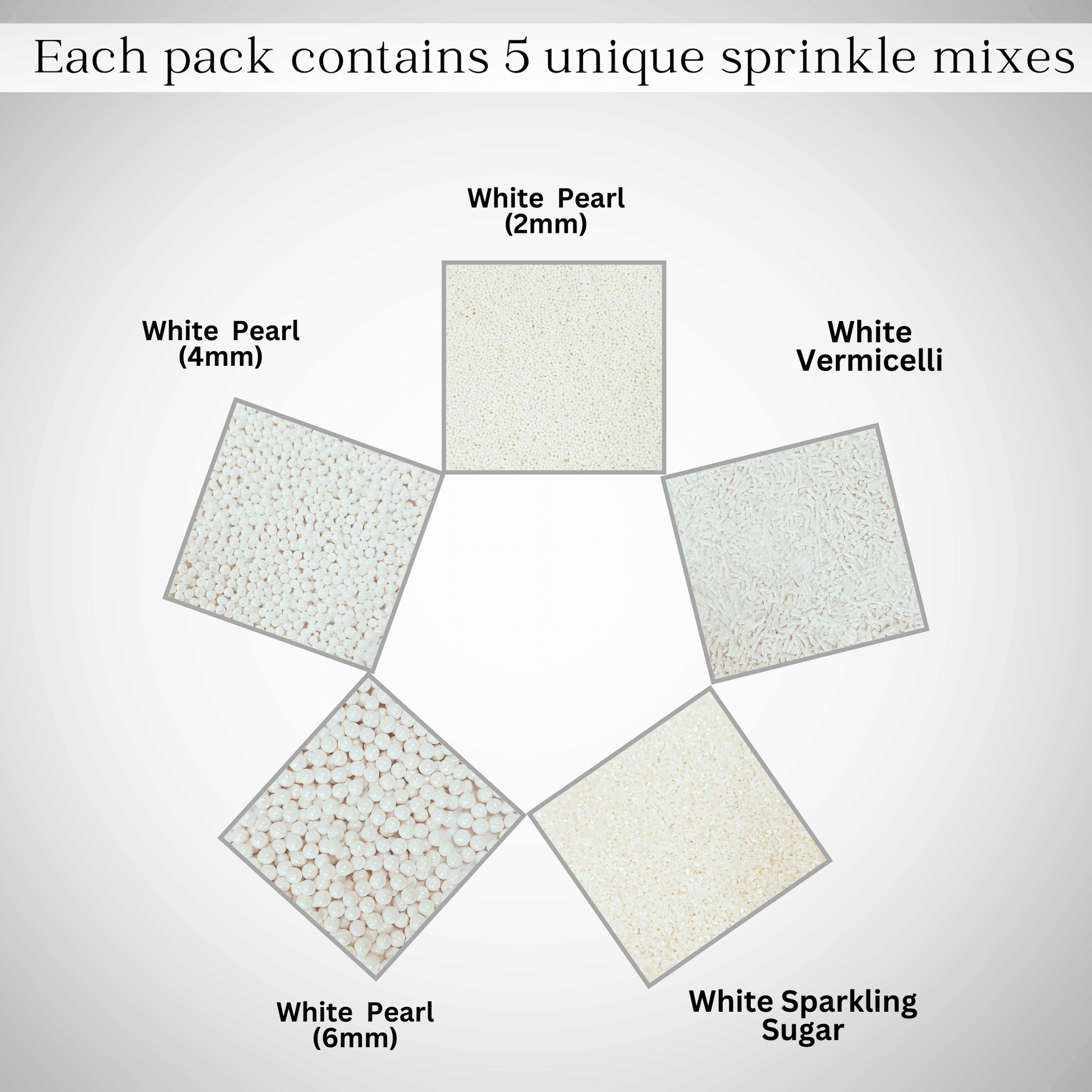 Confect Sprinkles for Cakes & Cupcakes Decoration | USP-15(White)