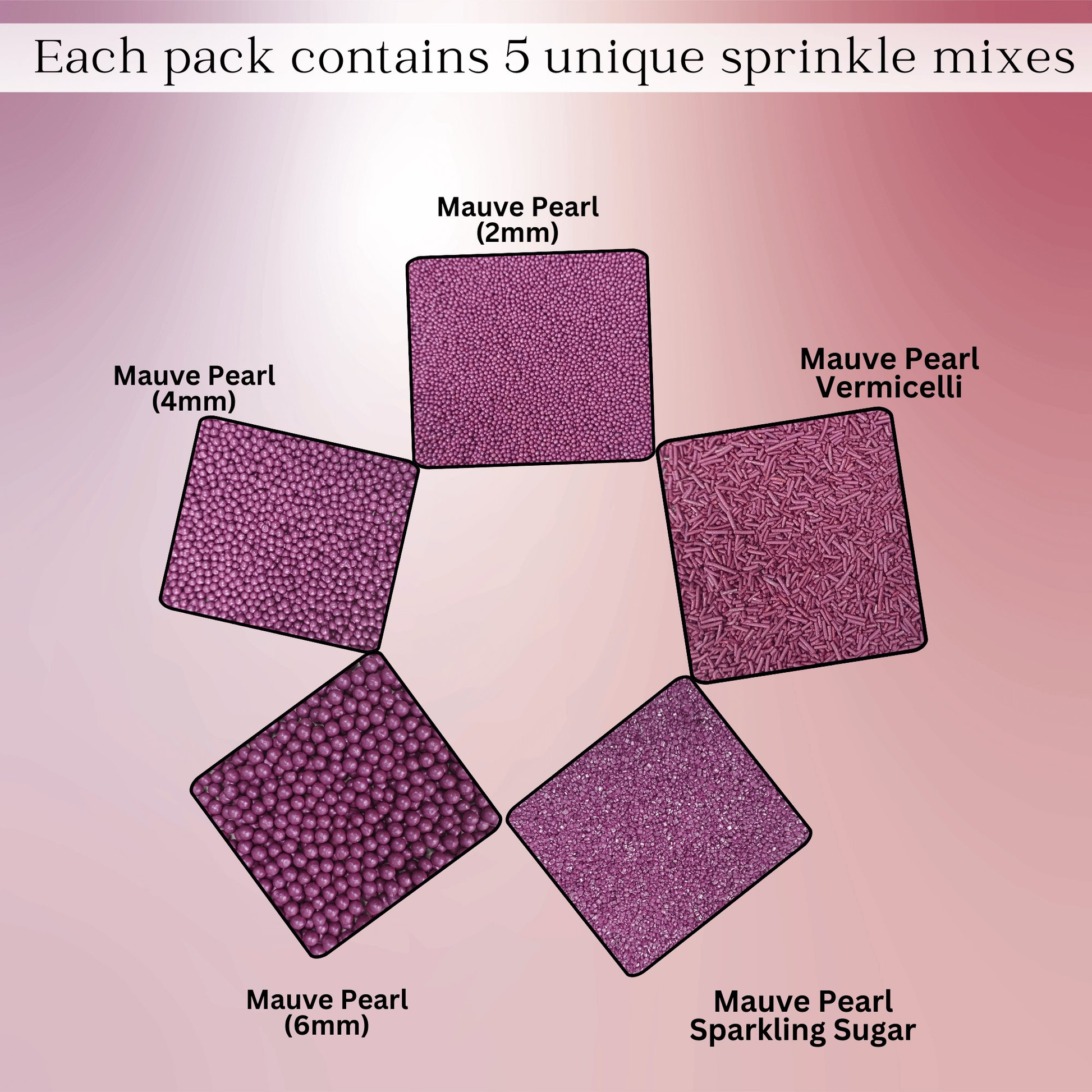 Confect Sprinkles for Cakes & Cupcakes Decoration | USP-2(Mauve)