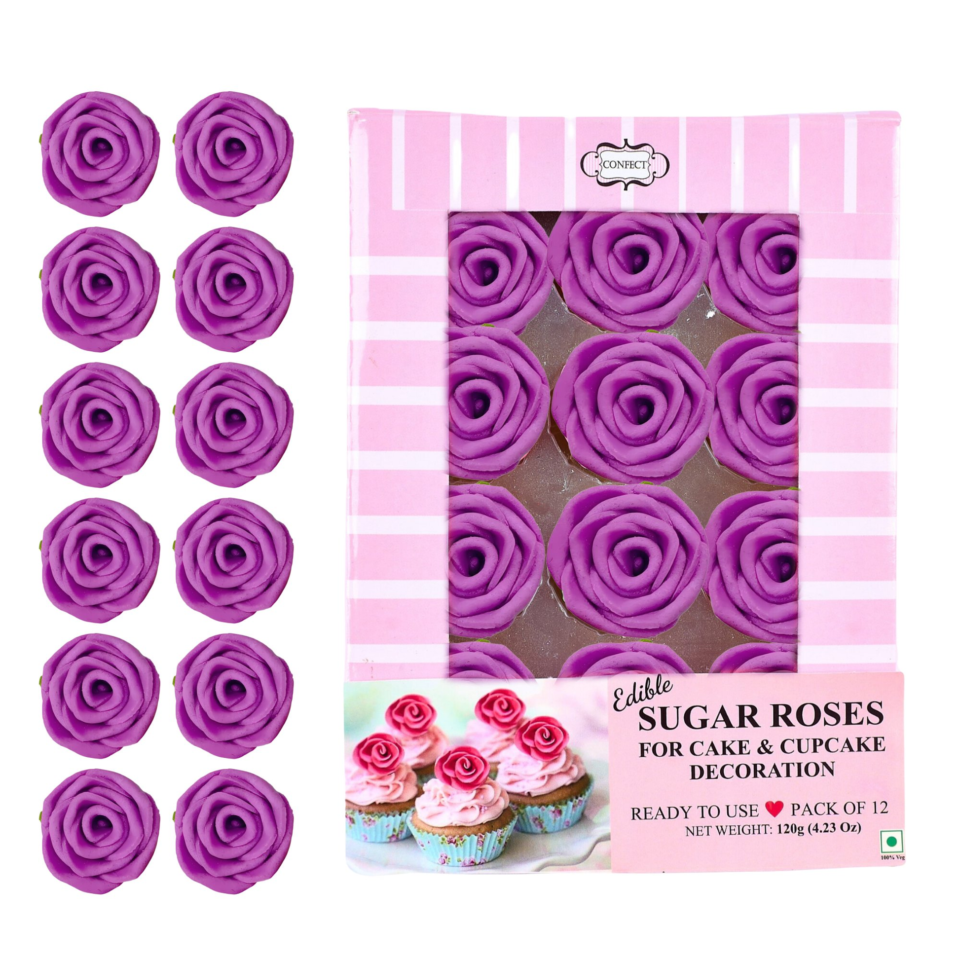 Confect Royal Fuchsia Pink | Edible Sugar Roses Topper