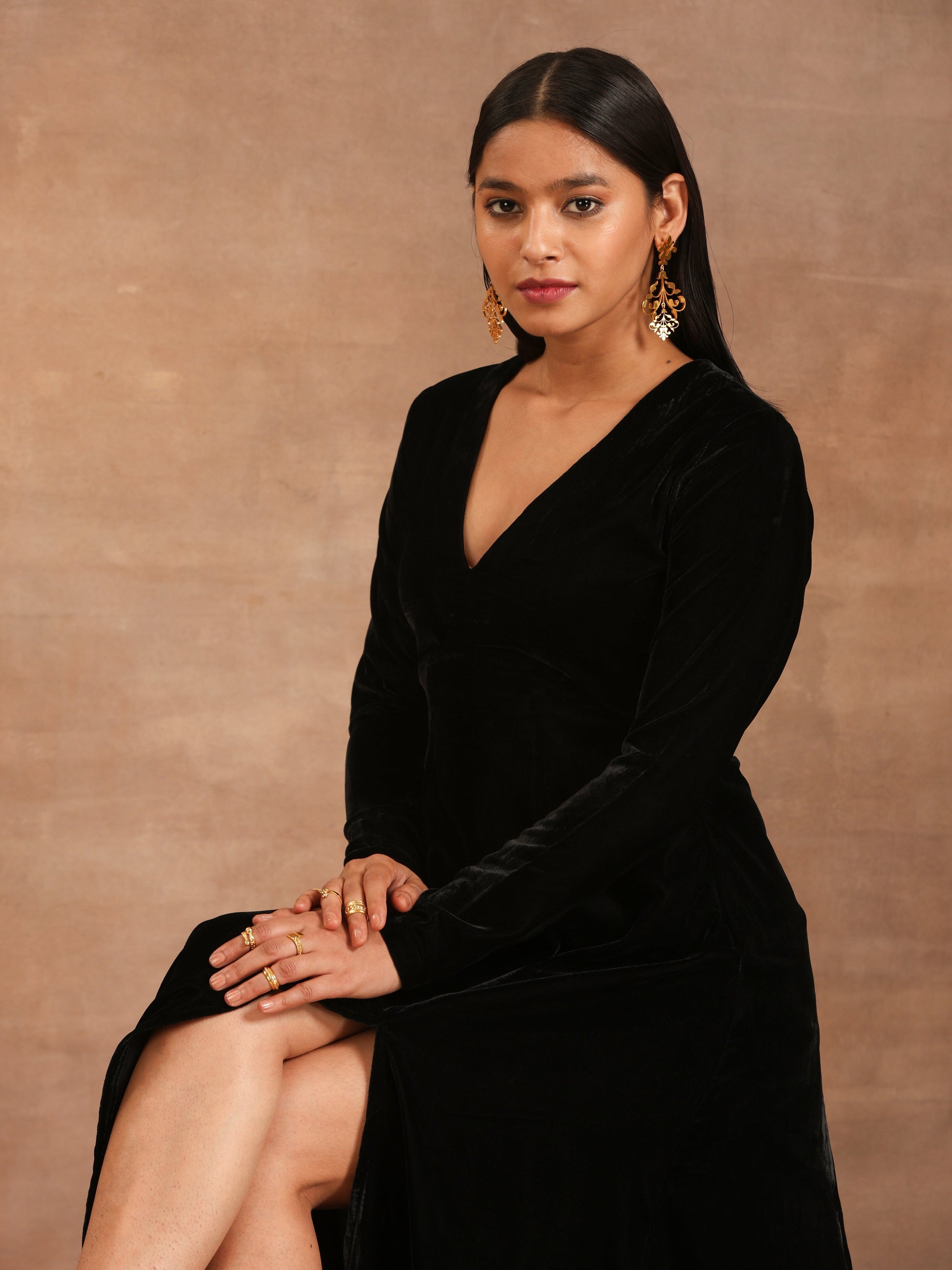 trueBrowns Black Velvet Dress 