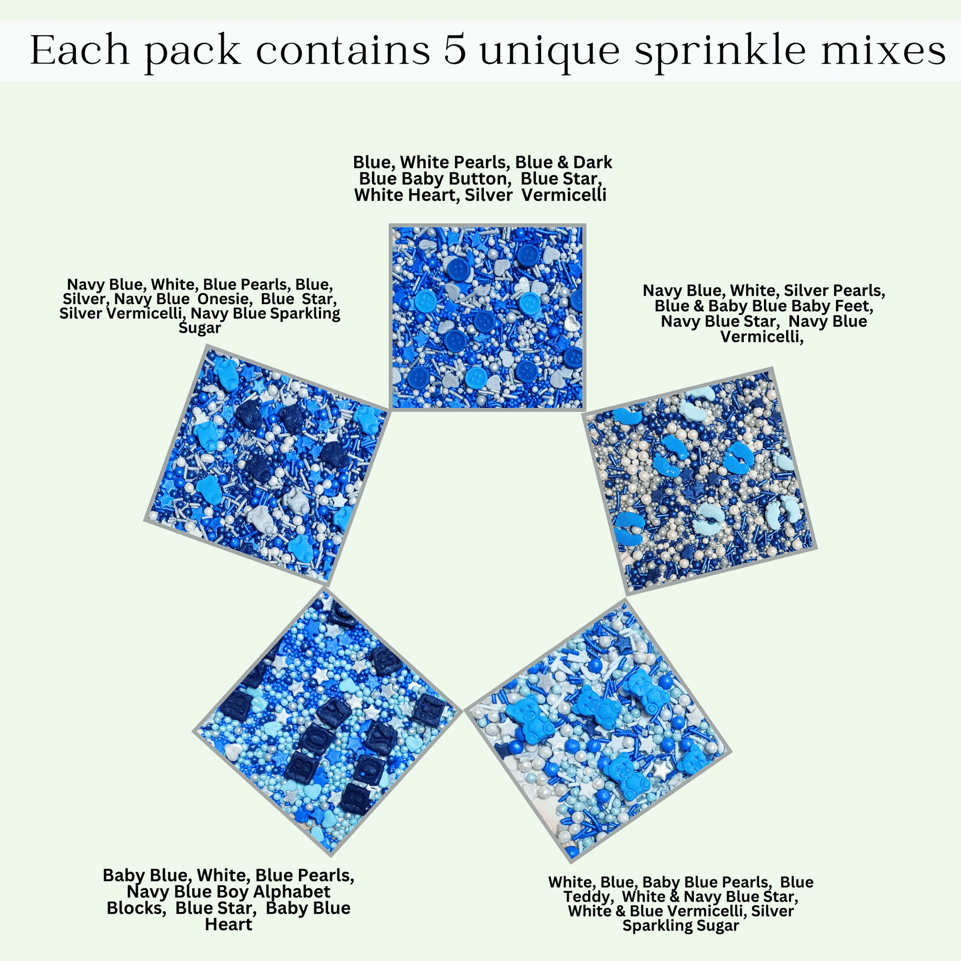 Confect Boys Baby Shower Sprinkles | Gender Reveal Sprinkles | Edible Sprinkles Assorted