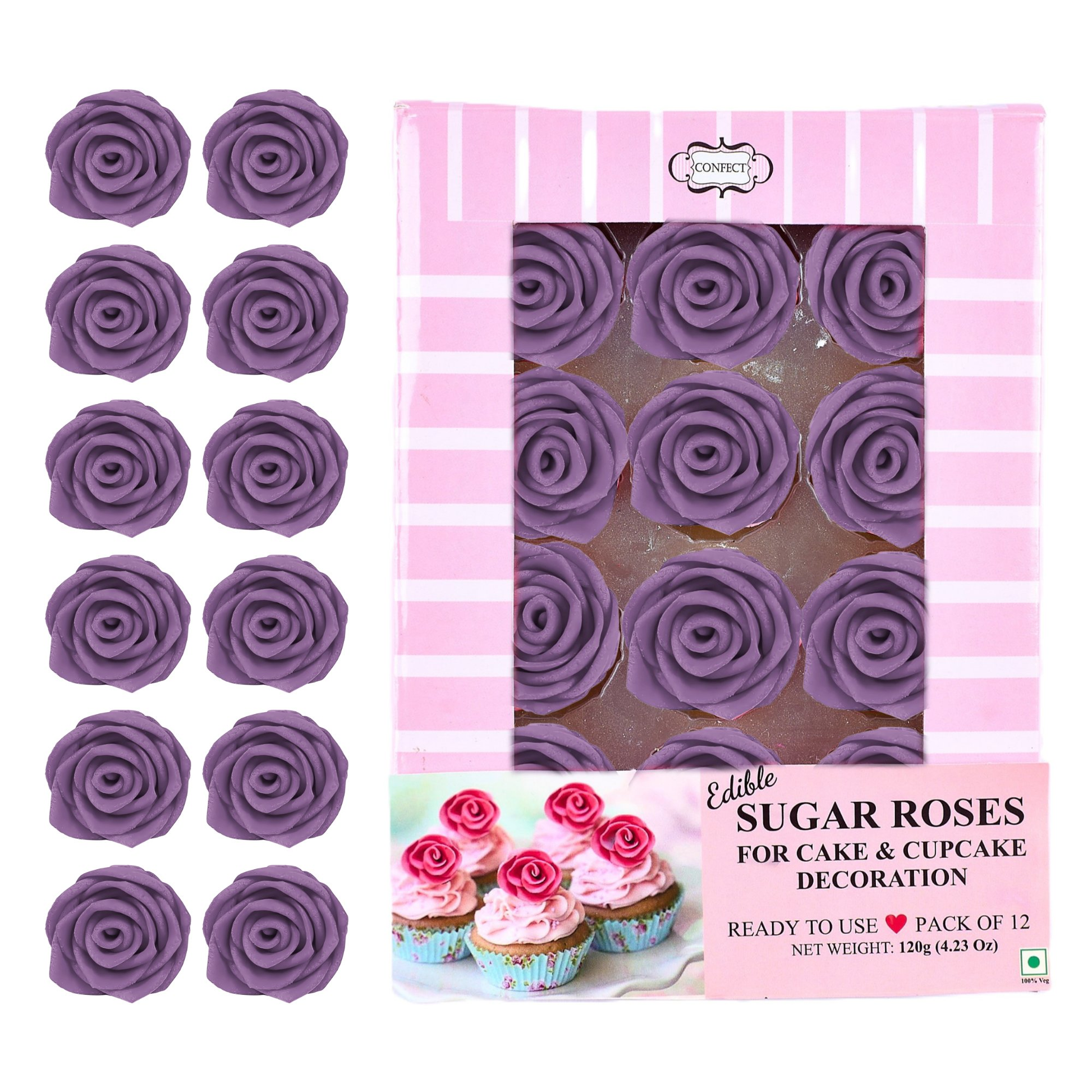 Confect True Purple | Edible Sugar Roses Topper