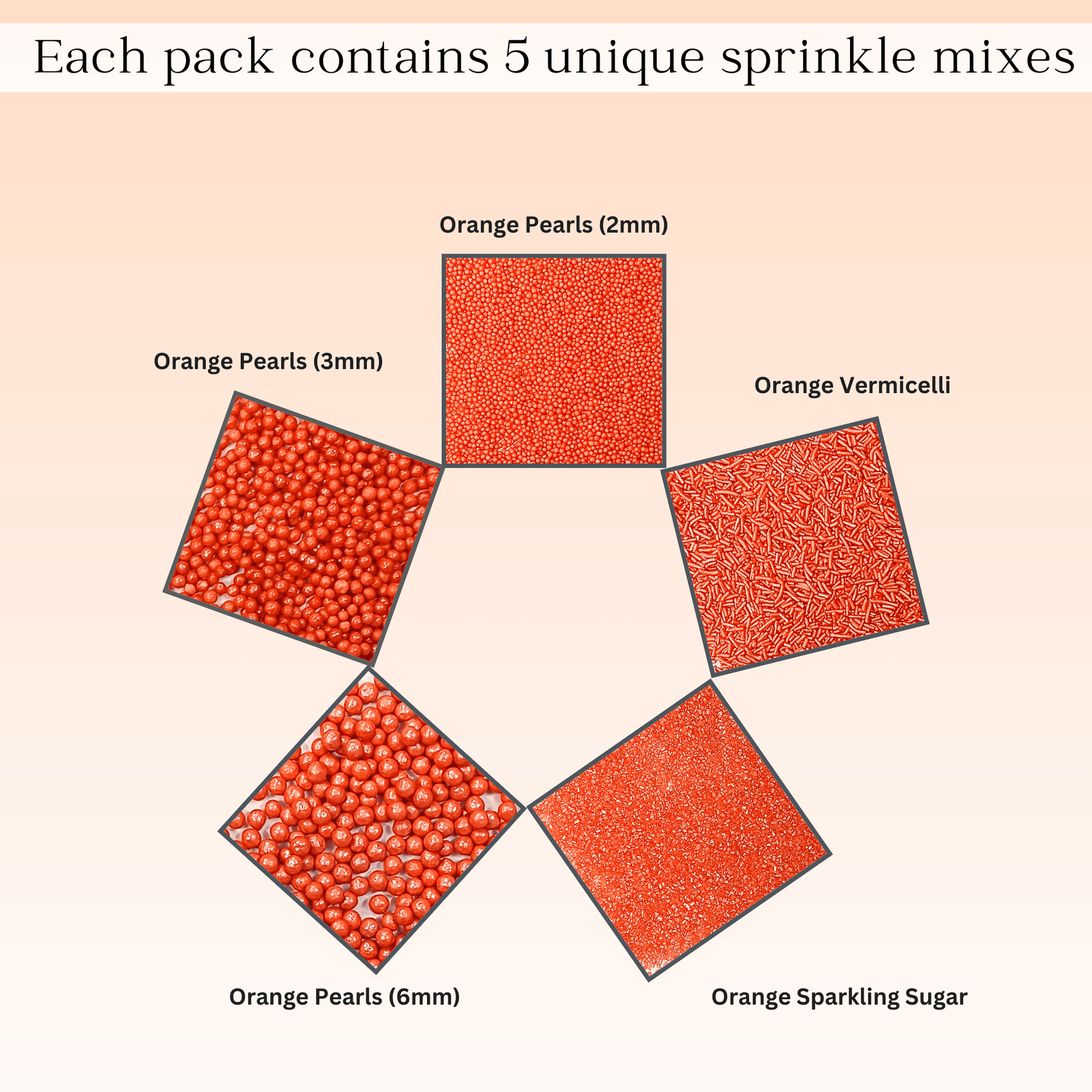 Confect Sprinkles for Cakes & Cupcakes Decoration | USP-23(Orange)