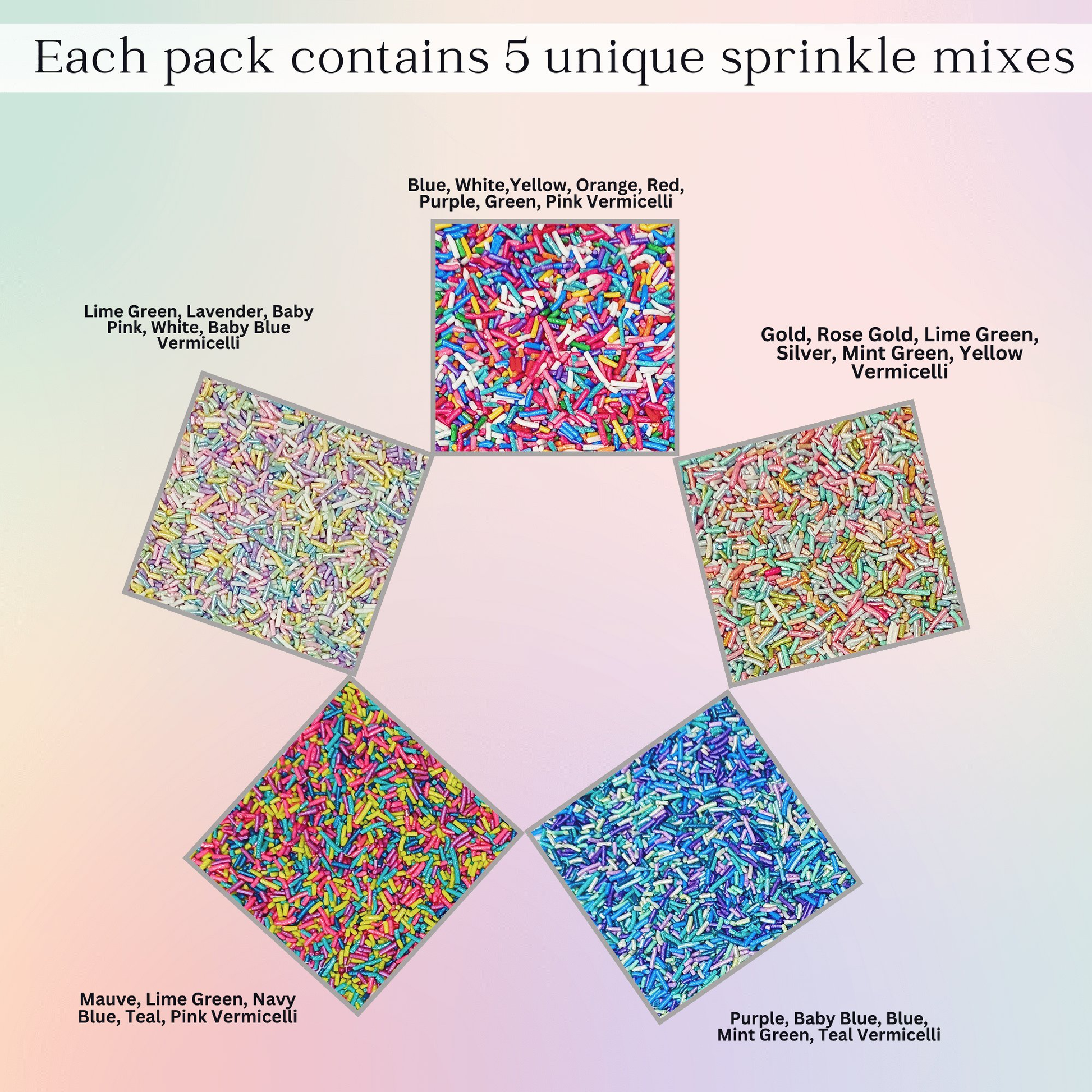 Confect Rainbow Magic Sprinkles | (01) Mix Colourful Sprinkles