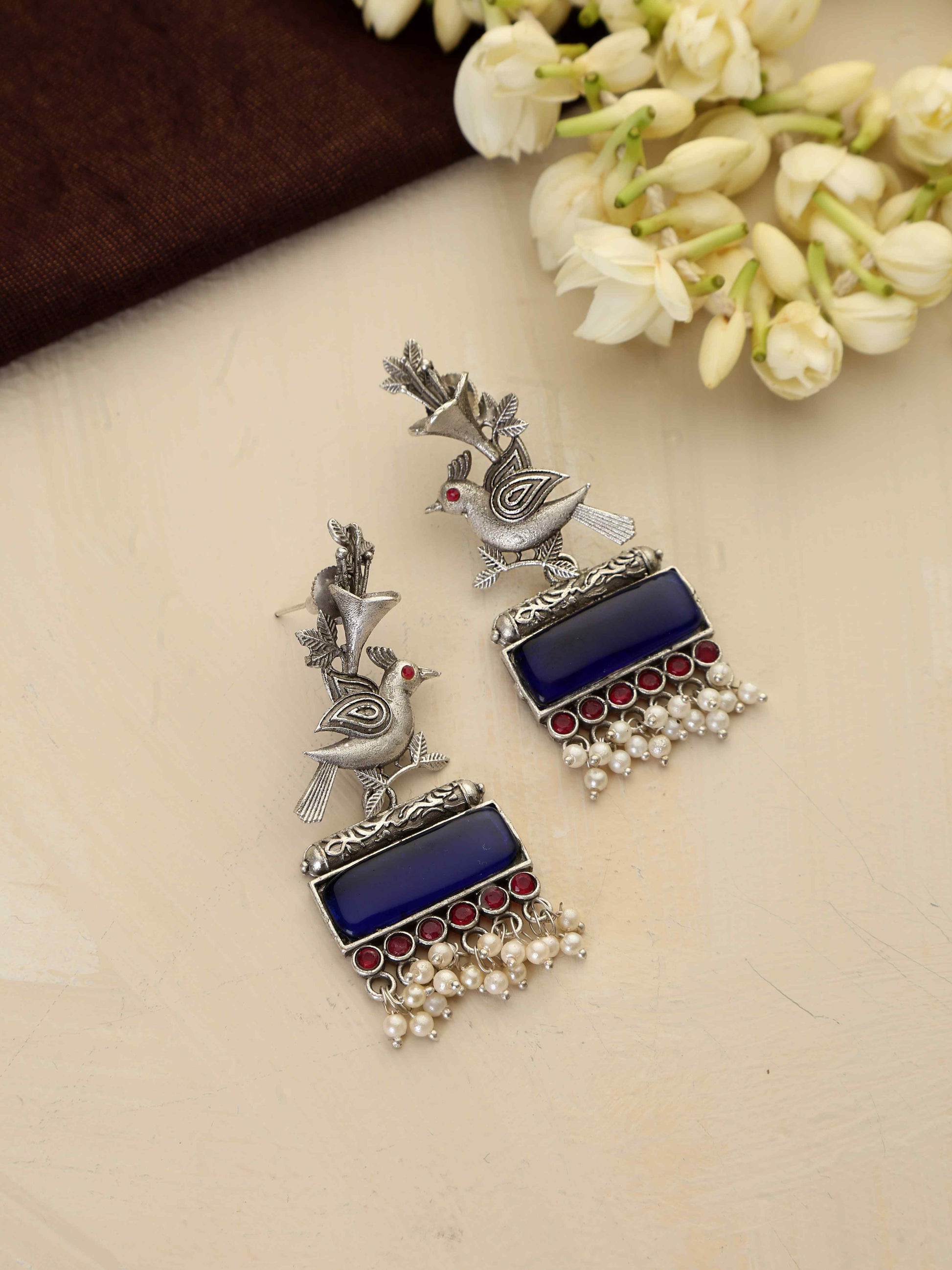 trueBrowns Silver Tone Bird Earrings Truebrowns Lifestyle