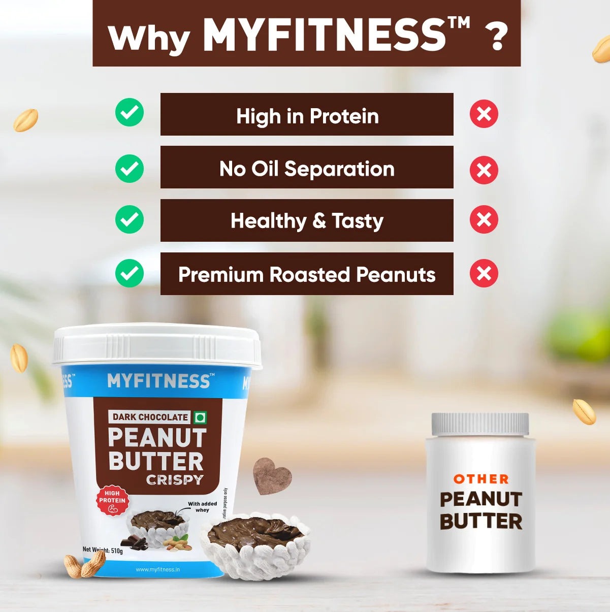 Myfitness High Protein Dark Chocolate Peanut Butter Crispy 